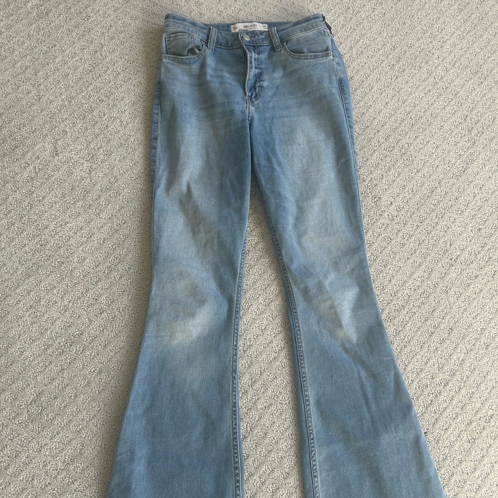 Hollister Blue Flare Wide Leg Jeans